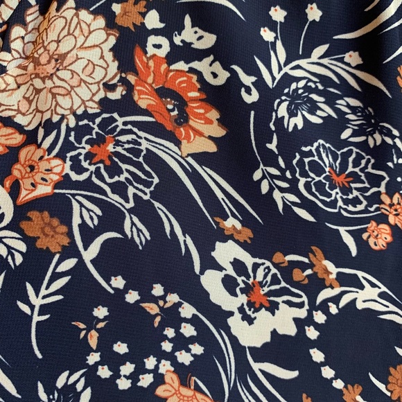 Umgee Blue Floral Boho Long Bell Sleeve Tunic - Picture 2 of 8